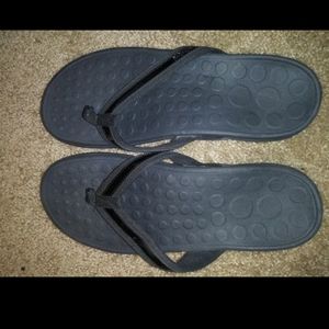 Black flip flops